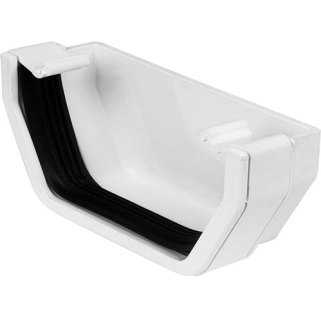 114mm Square Gutter Stop End White AES1W