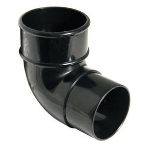 68mm Round Downpipe 92.5° Bend Black AB1BL