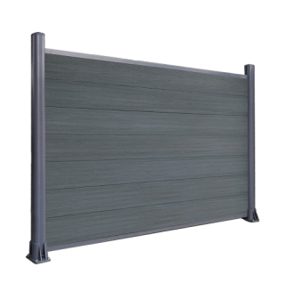 Composite Fence Panel Unit with one Aluminium Post Grey 1.8 x 1.2m
