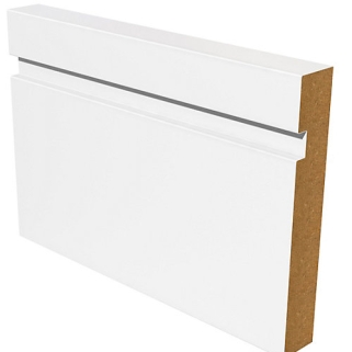 MDF White Primed Square & Grooved Skirting 18mm x 144mm x 4400mm