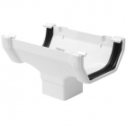 114mm Square Gutter Running Outlet White AOS1W