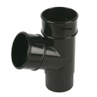 68mm Round Downpipe 112.5° Branch Black AY1BL