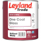 Leyland Trade One Coat Gloss Paint 2.5L Brilliant White